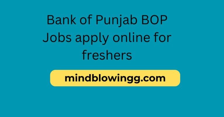 Bank of Punjab BOP Jobs apply online for freshers